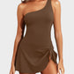 ⛱️One Shoulder Skirted One Piece Swimsuit