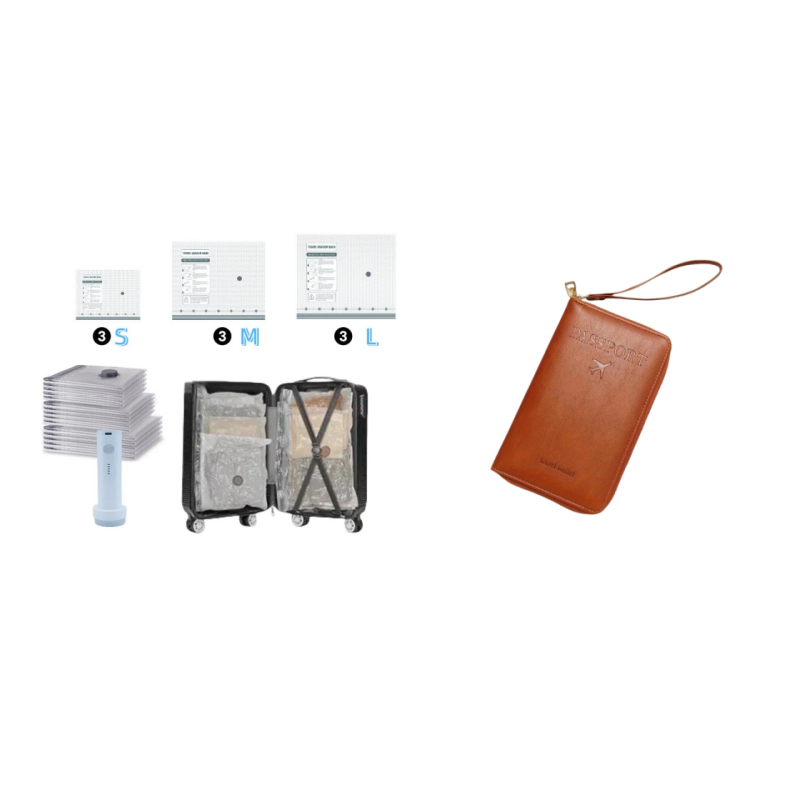 🥳💞50K+ SOLD!👵🧳  Cordless Vacuum Storage Set – 15 bags, 140L/min pump. Shrinks clothes, saves space. Waterproof & reusable. Holiday essential. 🎒⚡