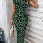 🌸Women's Knot Bodycon Dress – Leopard print, tummy-flattering knot. Comfy & chic for parties or date nights. Feel gorgeous. ✨🌹