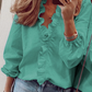👚 Women's Ruffled Lantern Sleeve Shirt – Sweet, Loose Fit & Versatile (S–XL) 🍃