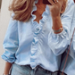 👚 Women's Ruffled Lantern Sleeve Shirt – Sweet, Loose Fit & Versatile (S–XL) 🍃