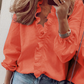 👚 Women's Ruffled Lantern Sleeve Shirt – Sweet, Loose Fit & Versatile (S–XL) 🍃