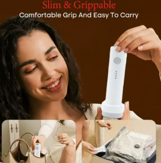 🥳💞50K+ SOLD!👵🧳  Cordless Vacuum Storage Set – 15 bags, 140L/min pump. Shrinks clothes, saves space. Waterproof & reusable. Holiday essential. 🎒⚡