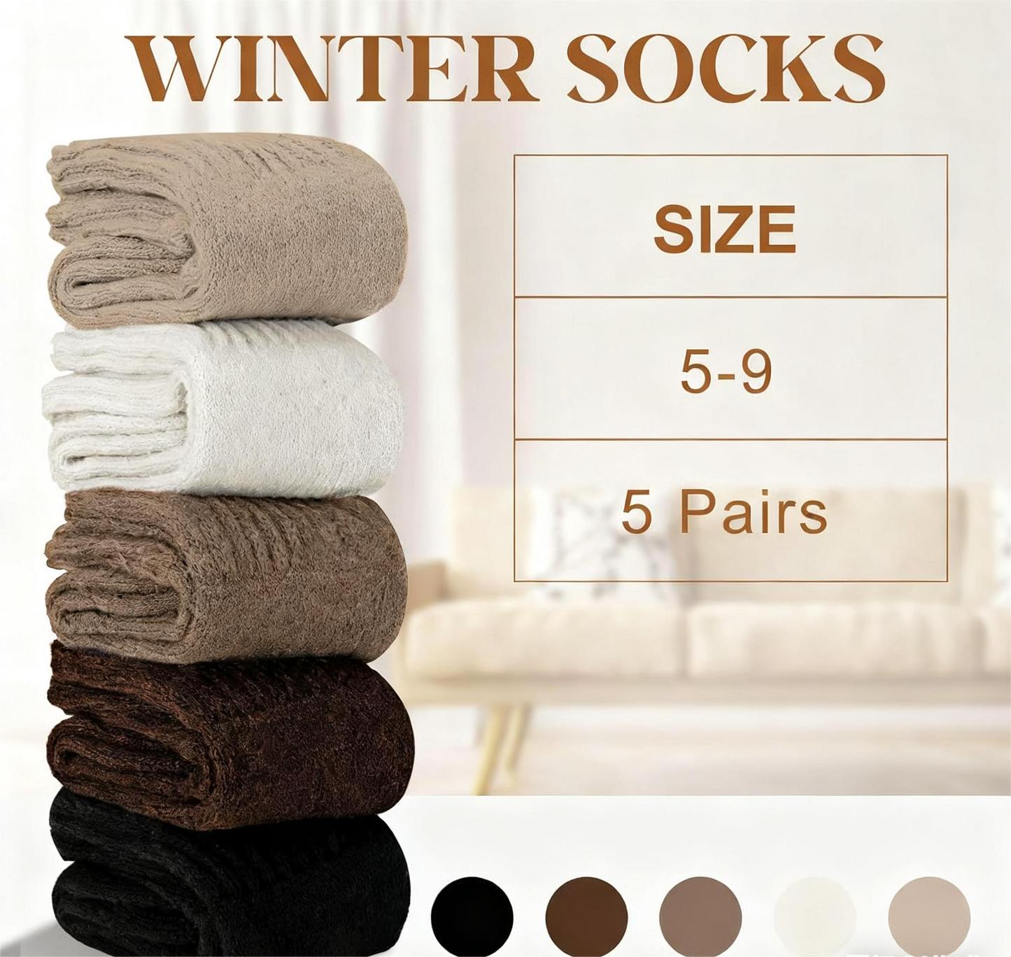 💖 Women's Solid Mid-calf Socks