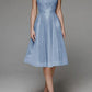 Stylish V-neck Spaghetti Strap A-line dress