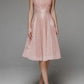 Stylish V-neck Spaghetti Strap A-line dress