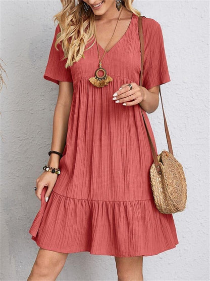 🎁Hot Sale 49% OFF⏳ Retro V-neck Loose Casual Dress