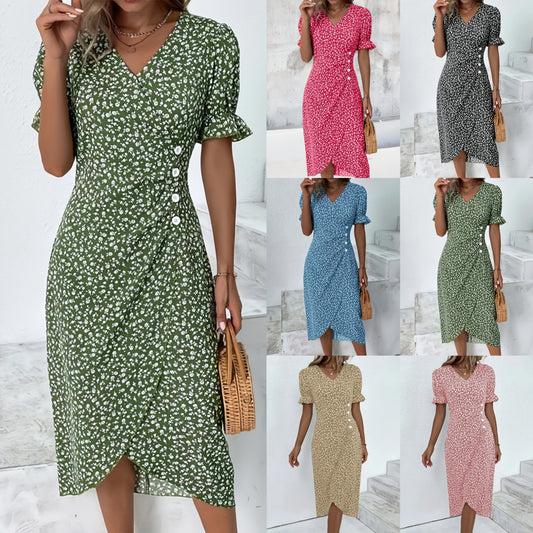 🌷Women's Floral V-neck Printed Dress