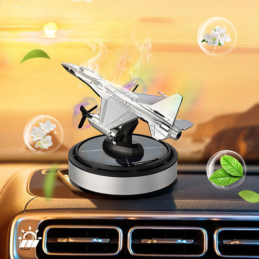 Airplane Solar Energy Rotating Car Air Freshener Scents Diffuser Ornament