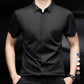 Men's Glossy Breathable Short Sleeve Business Shirt