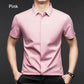 Men's Glossy Breathable Short Sleeve Business Shirt