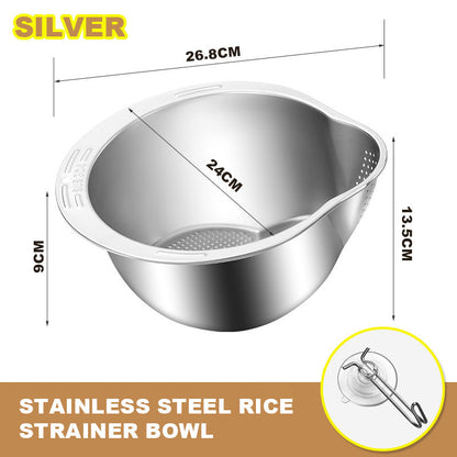 Stainless Steel Rice Strainer Bowl