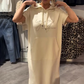 🔥Women’s Solid Short-Sleeve Hooded Long Dress