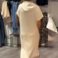 🔥Women’s Solid Short-Sleeve Hooded Long Dress
