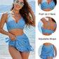 Gingham High Waisted Tummy Control Bikini Sets👙