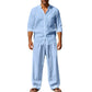 👔 Men’s Shirt & Pants Set – Casual, Breathable Linen, Relaxed Fit ✨