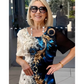 Women's Summer Floral Print Round Neck A-Line Short Sleeve Dress