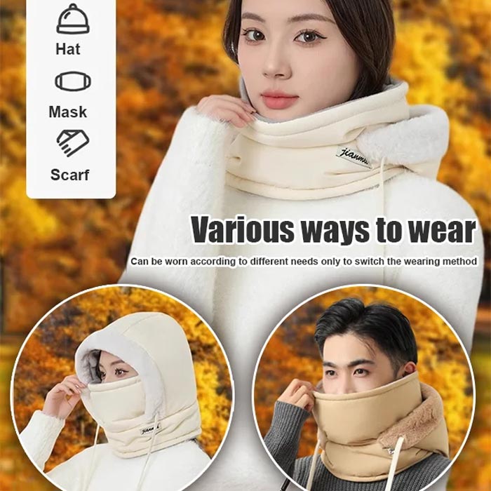 ☃️Plush-lined Thickened Thermal Hat with Face Mask for Men and Women