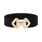 Women's Vintage Gold Buckle High Elastic Leather Belt