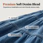 👗 Denim Maxi Skirt – High Waist, Tiered, A-Line, Button Front ✨